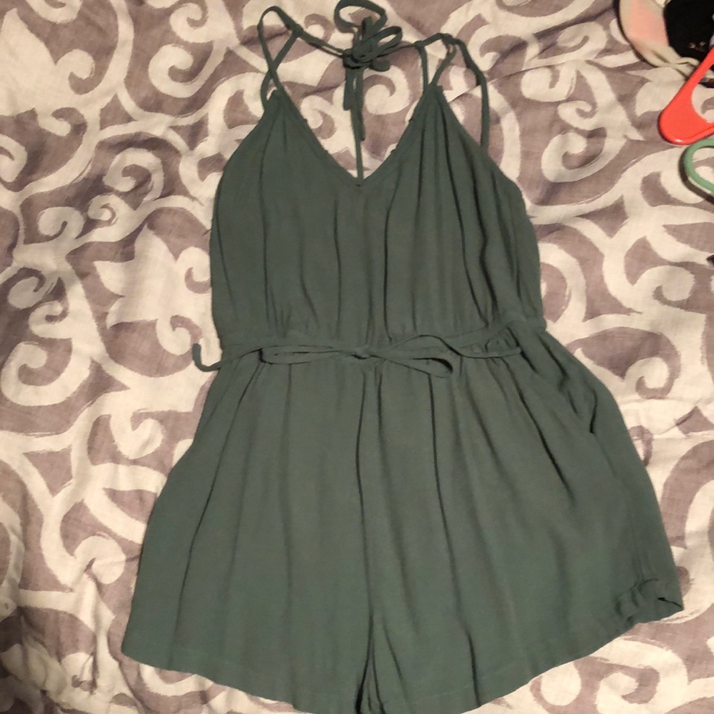 Army green forever 21 romper